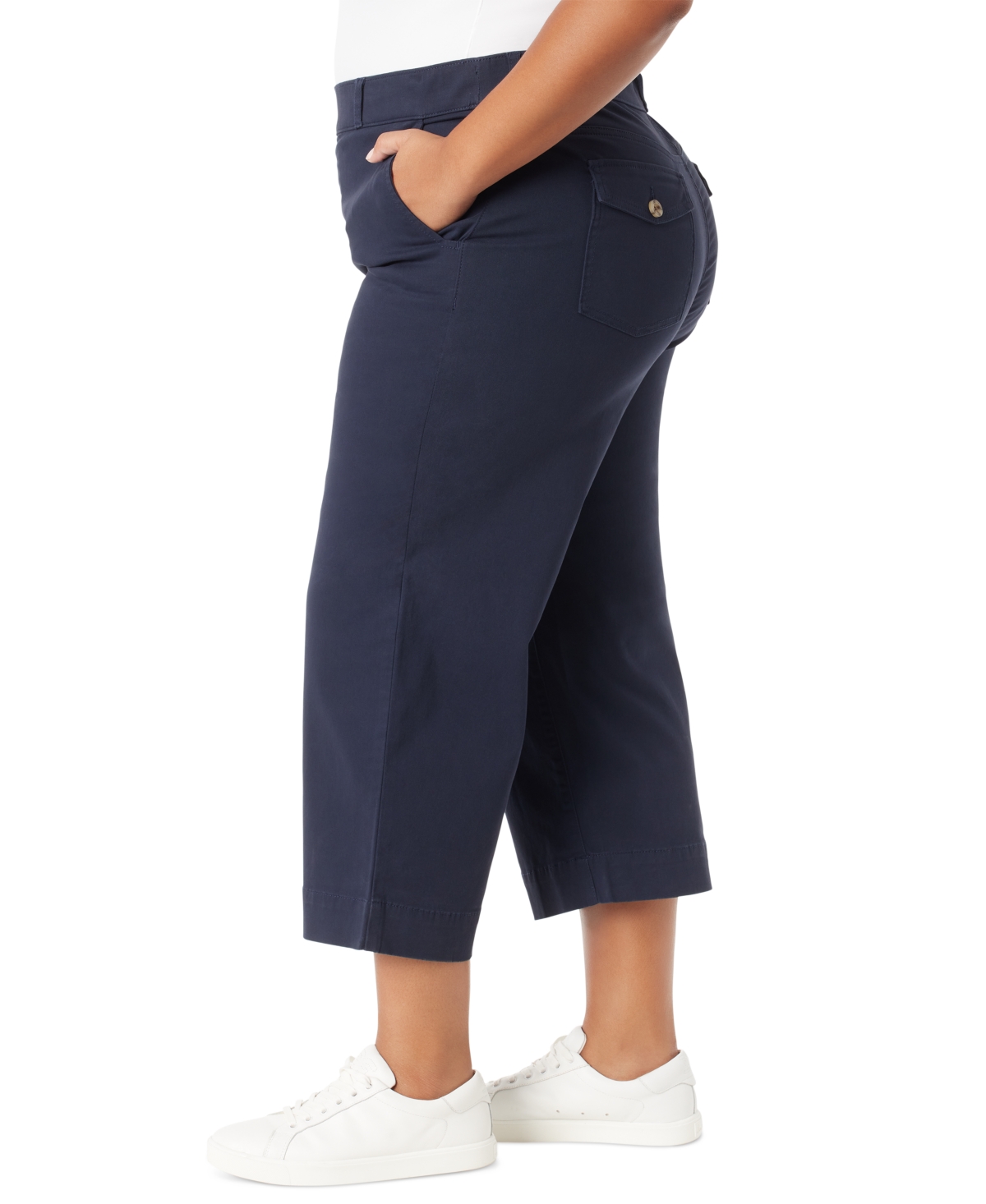 Gloria Vanderbilt Plus Size Shape Effect Wide-Leg Cropped Pants