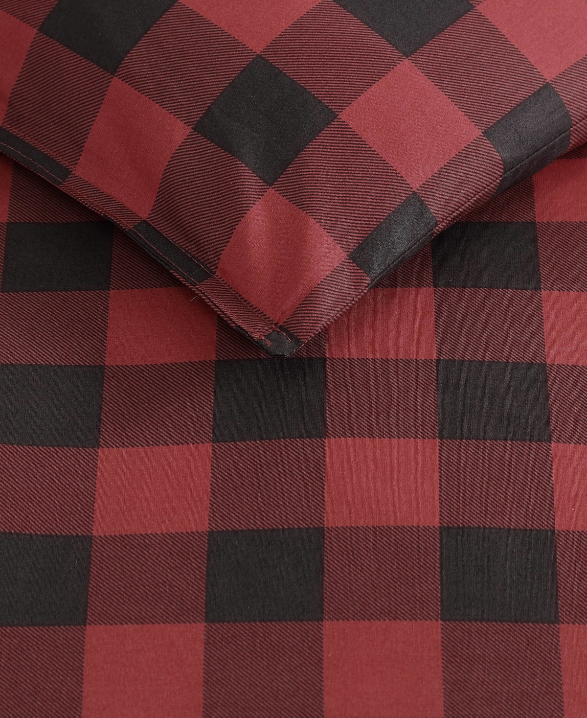 Eddie Bauer Mountain Plaid Cotton Reversible 2 Piece Duvet Cover Set, Twin In Red
