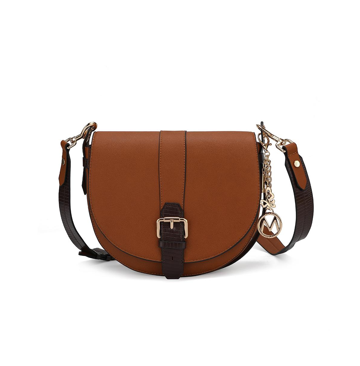 Mkf Collection Ayla Snake-Embossed Color Block Shoulder Bag by Mia K