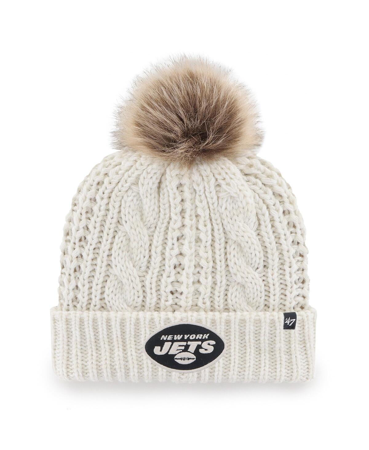 47 Brand Women's ' Cream New York Jets Meeko Cuffed Knit Hat In White