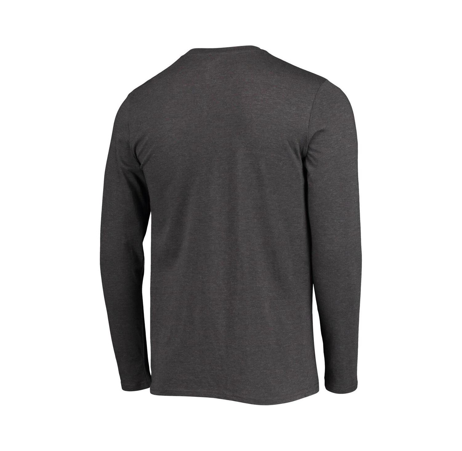 Men's Scarlet, Heathered Charcoal Distressed Nebraska Huskers Meter Long Sleeve T-shirt and Pants Sleep Set