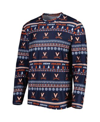 Men's Navy Virginia Cavaliers Swivel Long Sleeve T-shirt and Pants Sleep Set