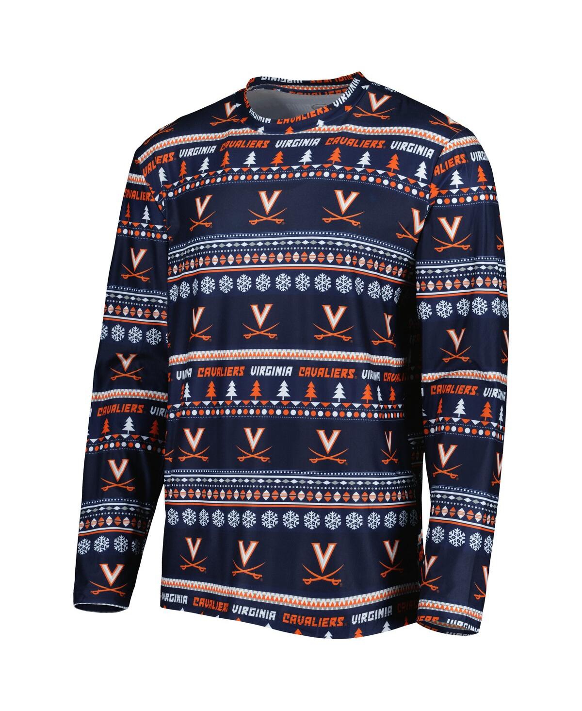 Men's Concepts SportVirginia Cavaliers Swivel Long Sleeve T-shirt and Pants Sleep Set - Navy