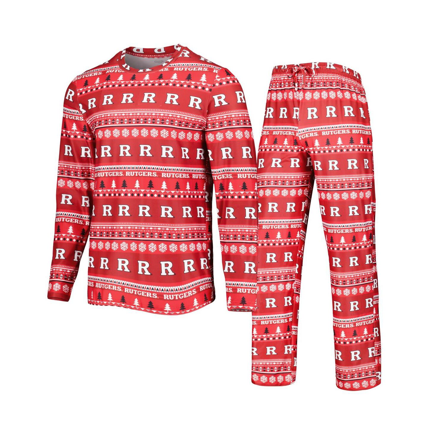 Мужская пижама Concepts Sport Rutgers Scarlet Knights Swivel: футболка и штаны, Scarlet — фото 1