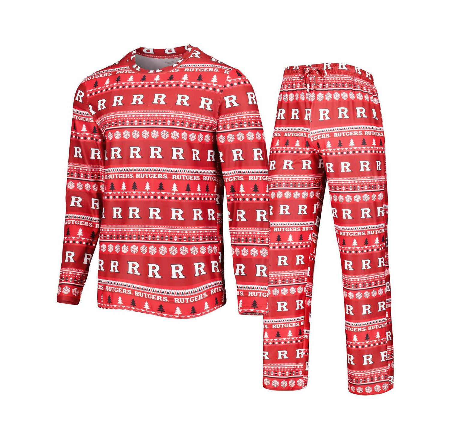 Men's Scarlet Rutgers Scarlet Knights Swivel Long Sleeve T-shirt and Pants Sleep Set