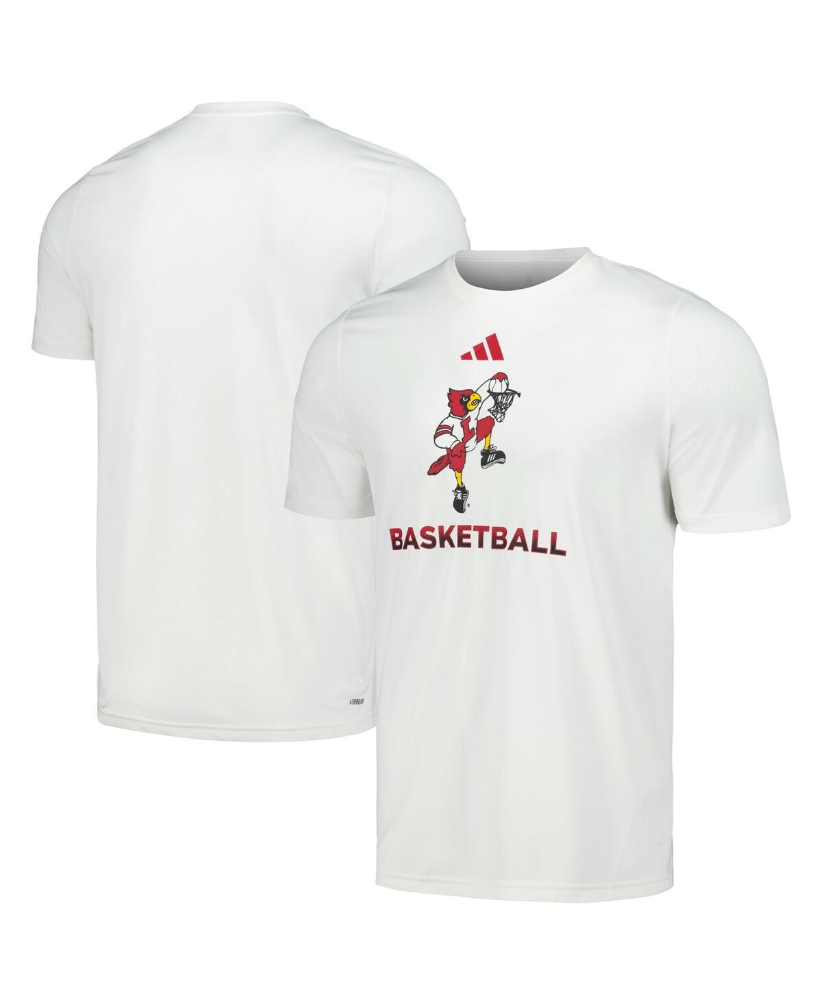Shop Adidas Originals Men's Adidas White Louisville Cardinals Fadeaway Basketball Pregame Aeroready T-shirt