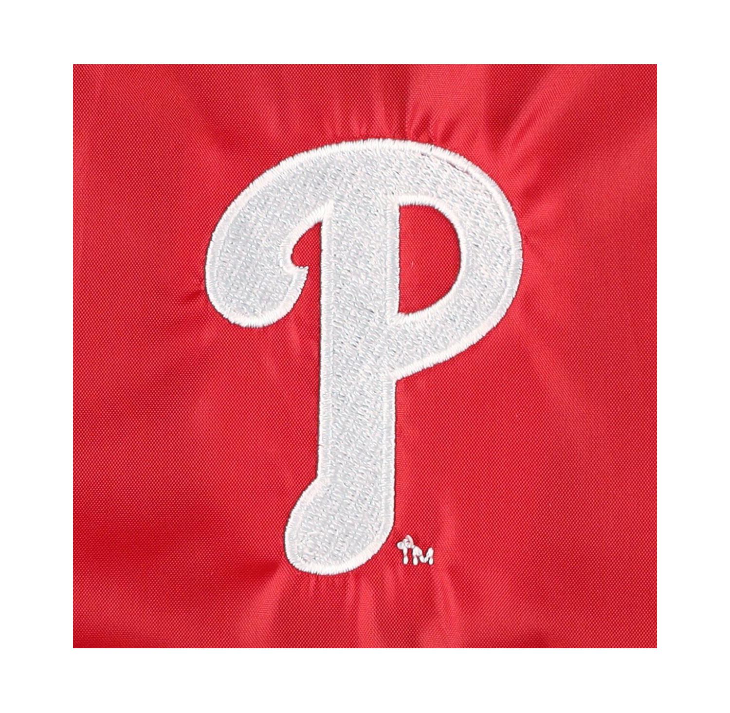 Men's Red Philadelphia Phillies Coach's Raglan Full-Snap Windbreaker Jacket