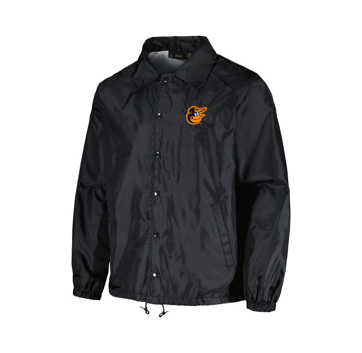 Men's Black Baltimore Orioles Coach's Raglan Full-Snap Windbreaker Jacket