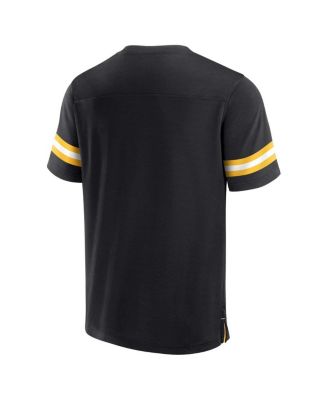 Men's Black Pittsburgh Steelers Jersey Tackle V-Neck T-shirt