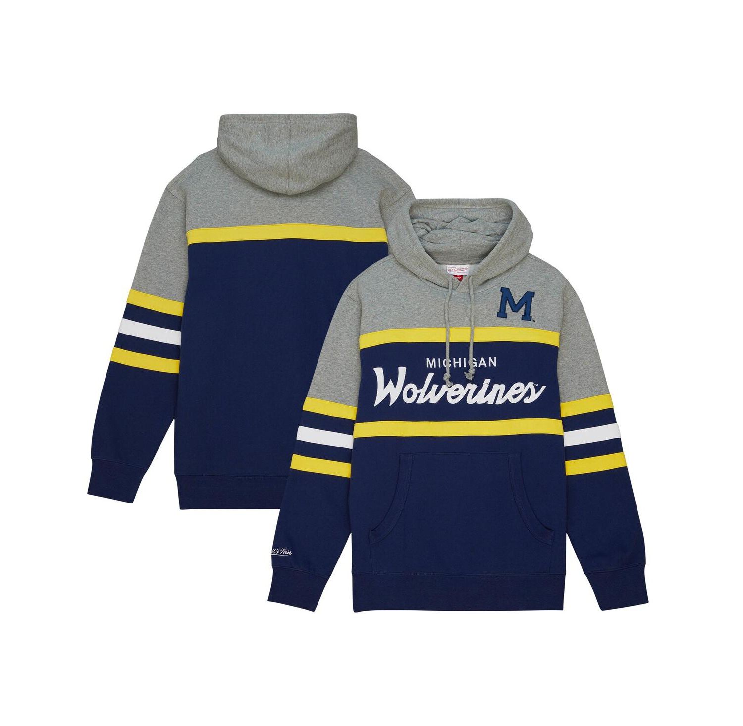 Men's Navy Michigan Wolverines Head Coach Pullover Hoodie