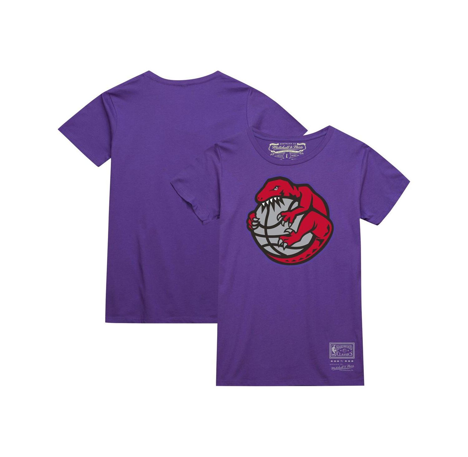 Men's and Women's Purple Toronto Raptors Hardwood Classics MVP Throwback Logo T-shirt