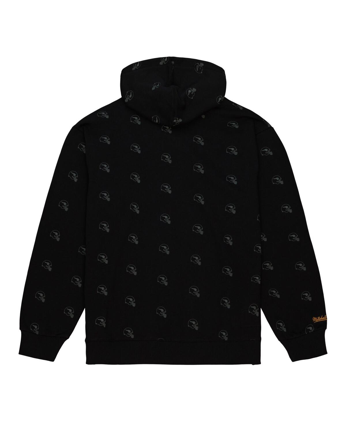 Mitchell & Ness Men's  Black Minnesota Vikings Allover Print Fleece Pullover Hoodie In Black