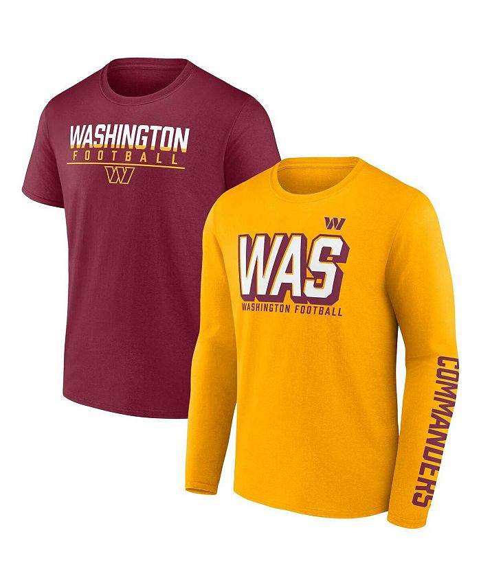 Fanatics Men's Gold, Burgundy Washington Commanders TwoPack Tshirt
