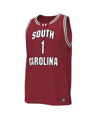 Men's #1 Garnet South Carolina Gamecocks Replica Basketball Jersey