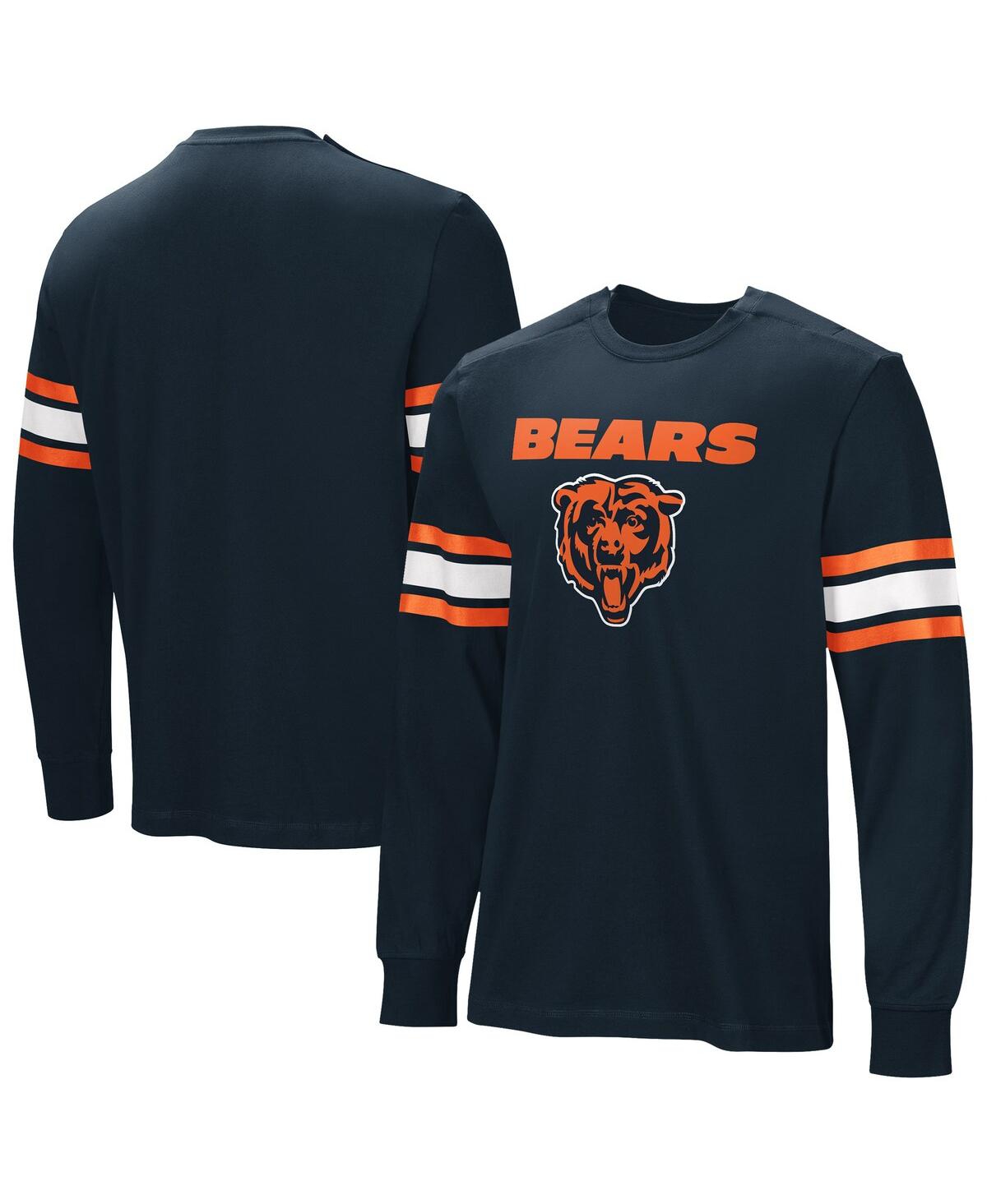 Men's Navy Chicago Bears Hands Off Long Sleeve Adaptive T-shirt - Navy