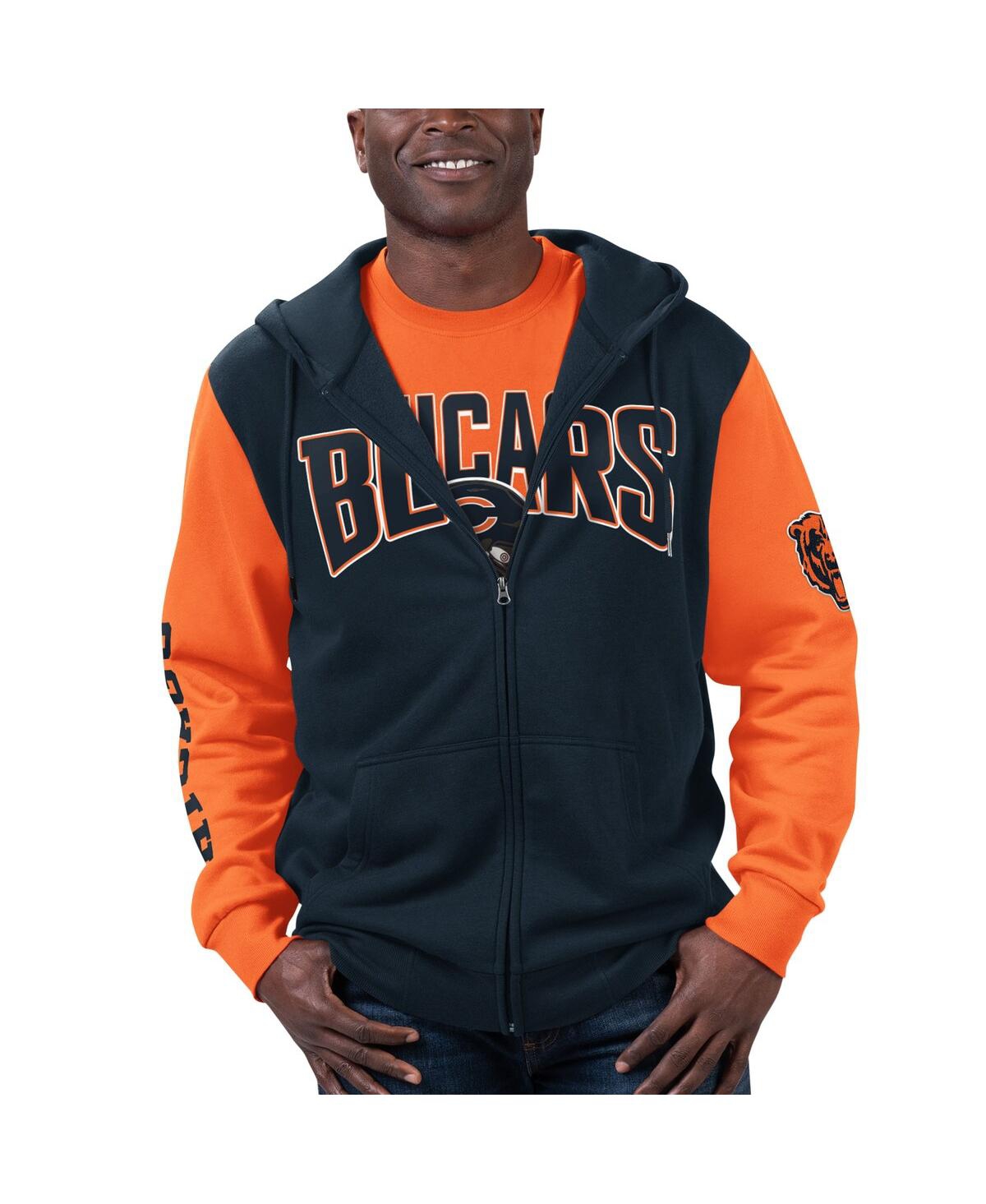 Men's G-iii Sports by Carl Banks Navy, Orange Chicago Bears T-shirt and Full-Zip Hoodie Combo Set - Navy, Orange