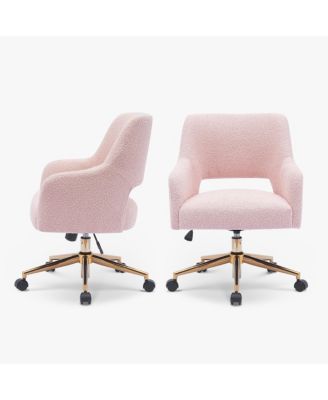 Mid-Century Modern Swivel Office Vanity Chair with Wheels (Set of 2)