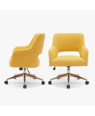 Mid-Century Modern Swivel Office Vanity Chair with Wheels (Set of 2)