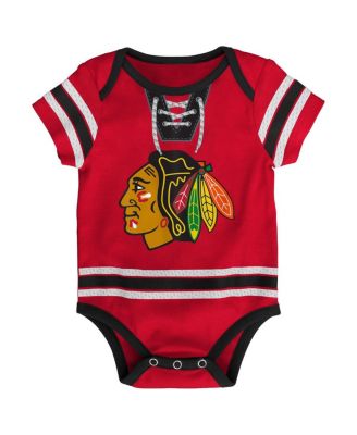 Infant Boys and Girls Red Chicago Blackhawks Hockey Jersey Bodysuit