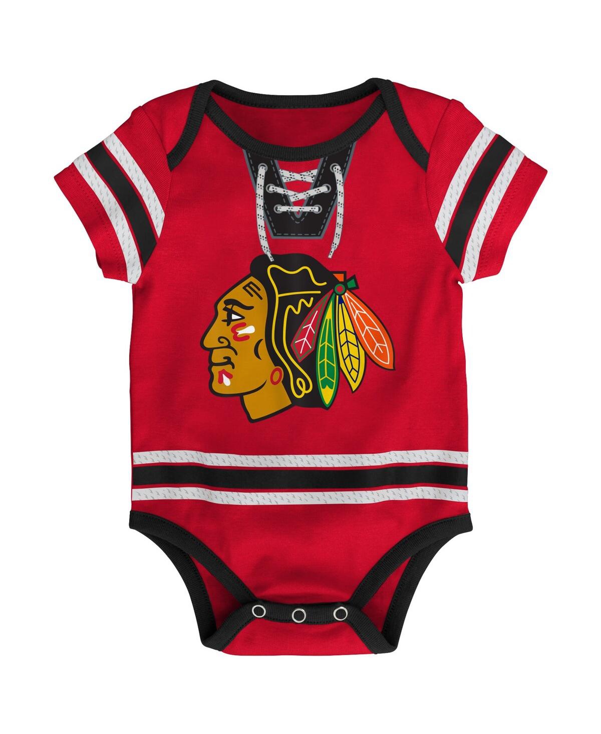 Outerstuff Infant Boys And Girls Red Chicago Blackhawks Hockey Jersey Bodysuit In Red