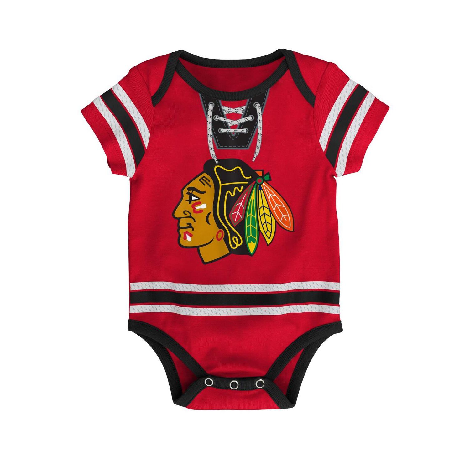 Infant Boys and Girls Red Chicago Blackhawks Hockey Jersey Bodysuit