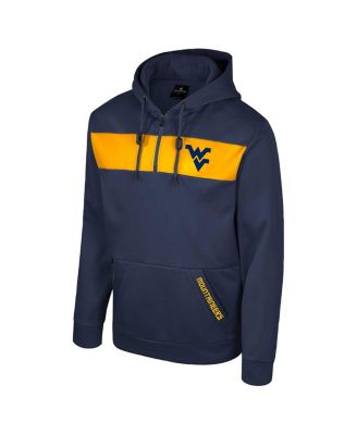 Men's Navy West Virginia Mountaineers Quarter-Zip Hoodie