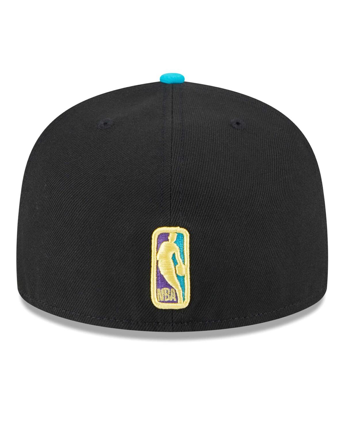 Men's New Era Turquoise Golden State Warriors Arcade Scheme 59FIFTY Fitted Hat - Turquoise