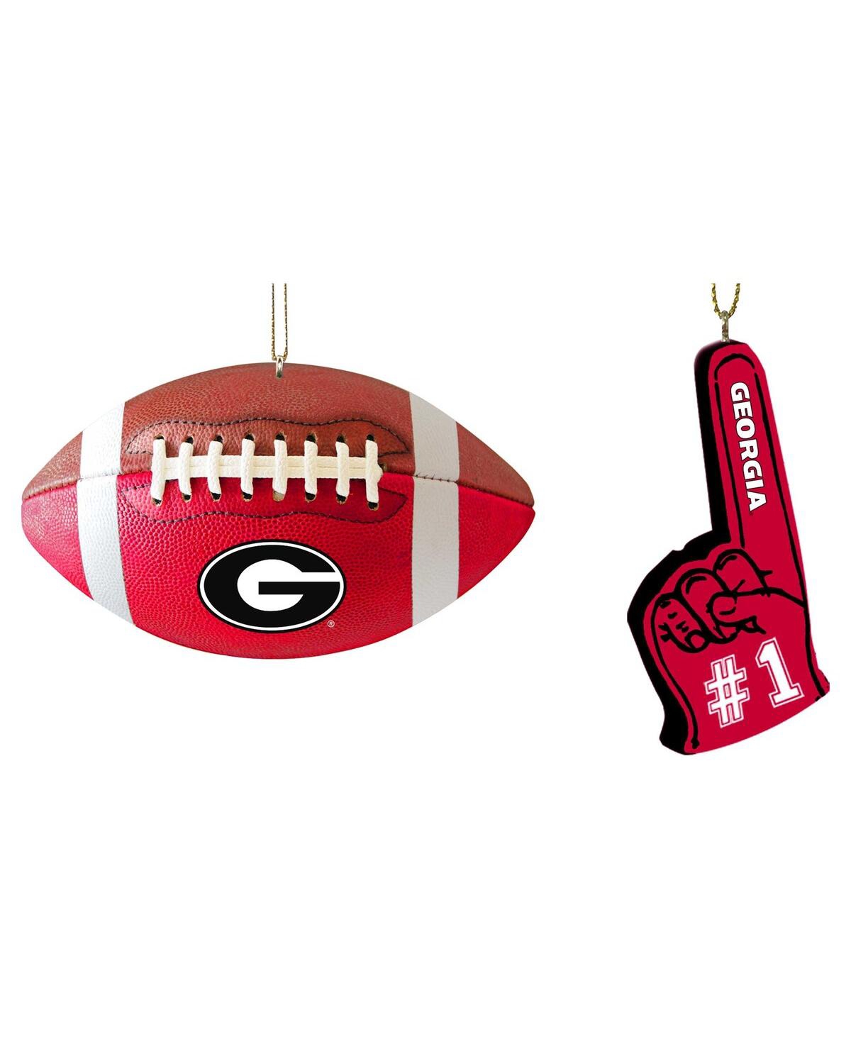 The Memory Company Georgia Bulldogs Football and Foam Finger Ornament Two-Pack - Multi