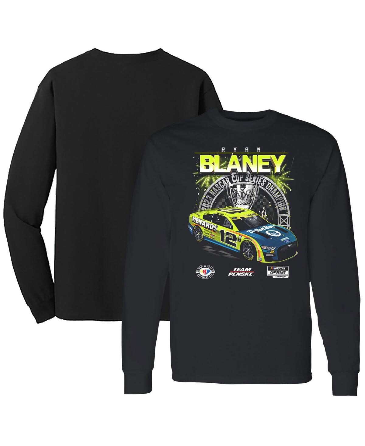 Men's Team Penske Black Ryan Blaney 2023 Nascar Cup Series Champion Official Long Sleeve T-shirt - Black