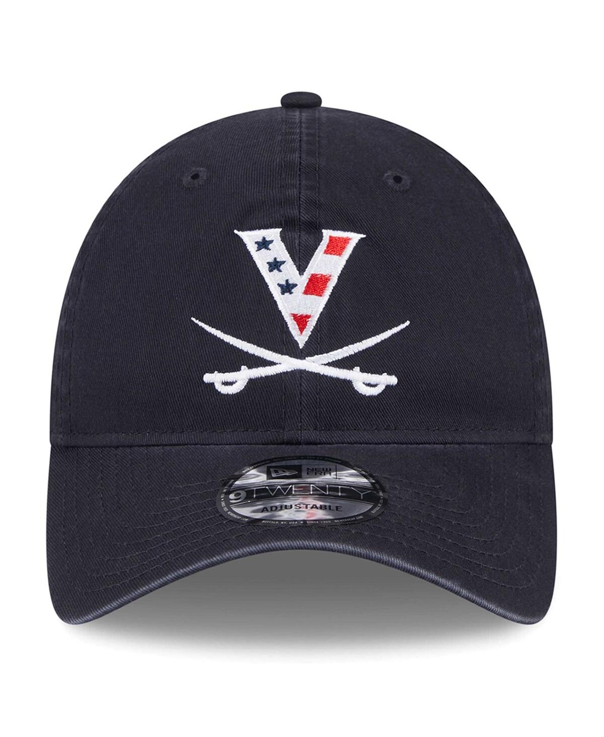 Men's New EraVirginia Cavaliers Red, White & Hoo 9TWENTY Trucker Adjustable Hat - Navy
