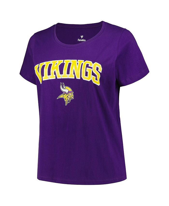 Fanatics Women's Purple Minnesota Vikings Plus Size Arch Over Logo T ...