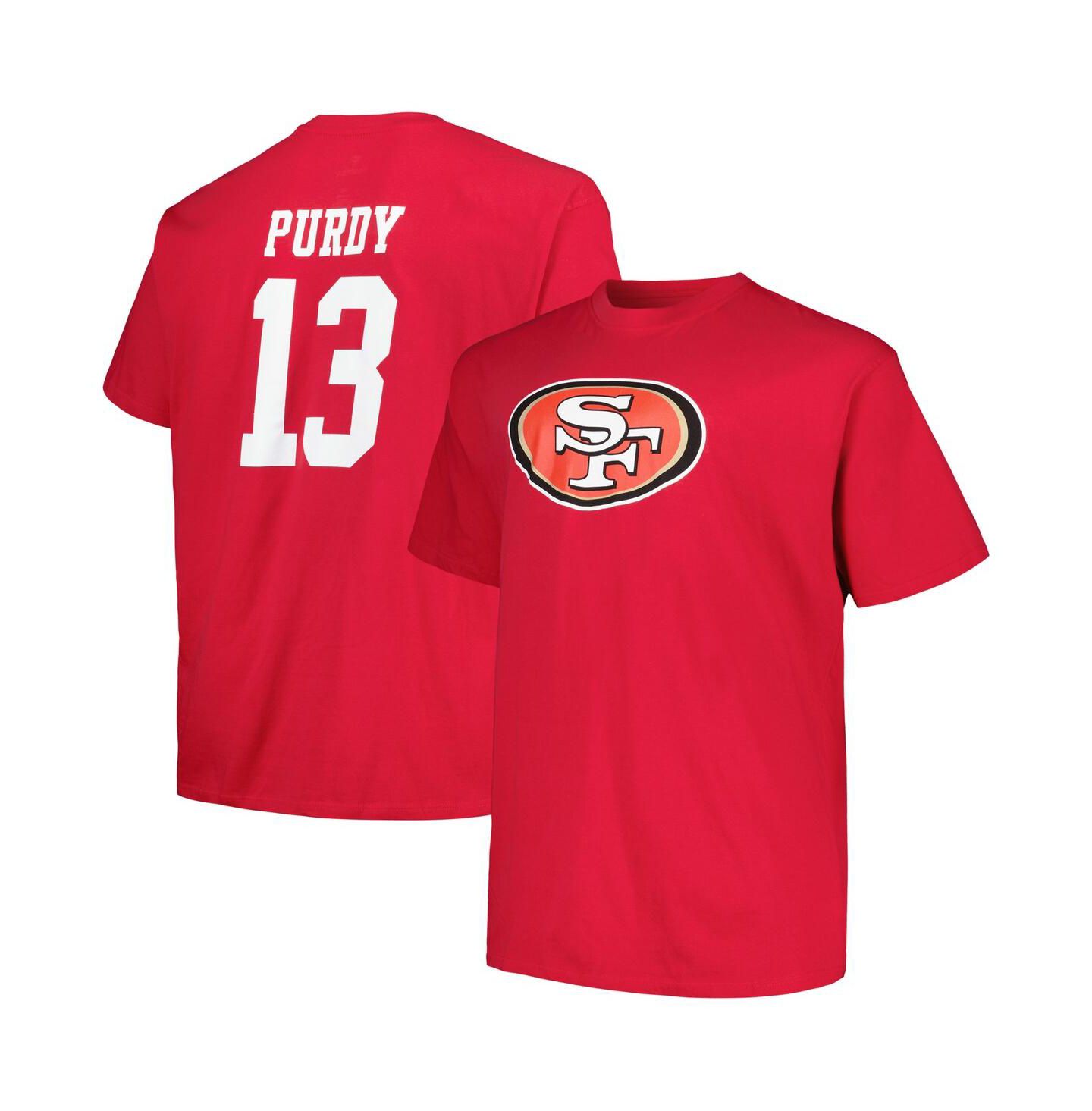 Мужская футболка Fanatics Brock Purdy Scarlet San Francisco 49ers Big and Tall Player Name and Number — фото 1
