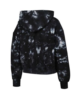 Women's Black Minnesota Vikings Tie-Dye Cropped Pullover Hoodie