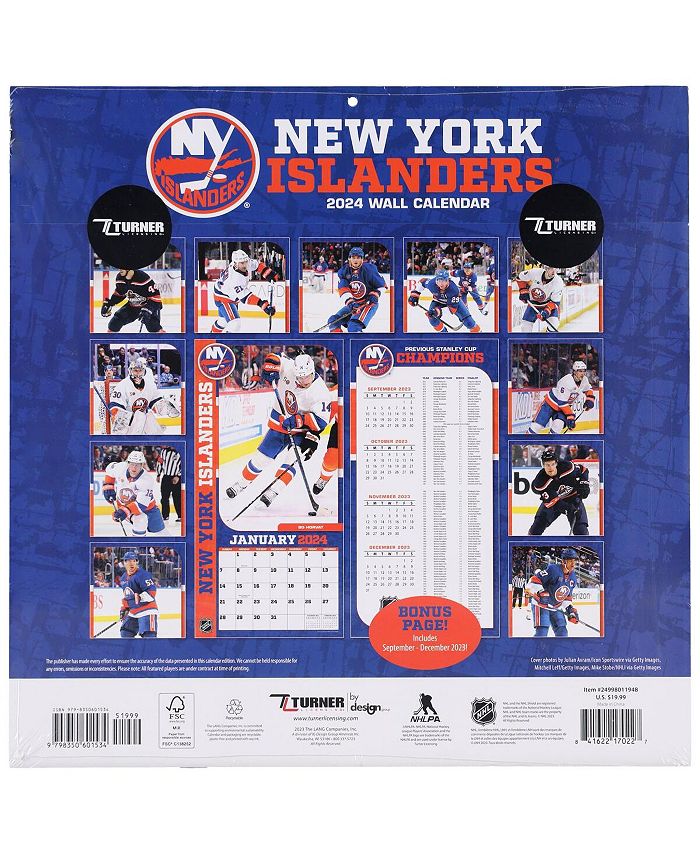 Turner Licensing New York Islanders 2024 12'' x 12'' Team Wall Calendar