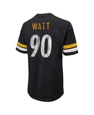 Men's Threads T.J. Watt Black Distressed Pittsburgh Steelers Name and Number Oversize Fit T-shirt