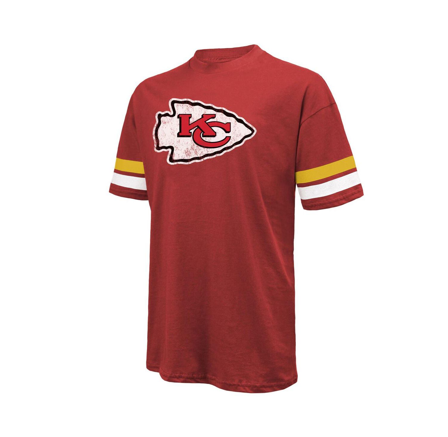 Men's Threads Travis Kelce Red Distressed Kansas City Chiefs Name and Number Oversize Fit T-shirt