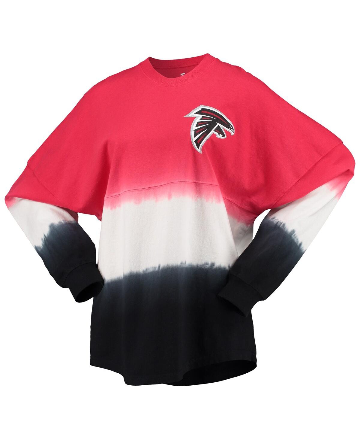 Fanatics Women's  Red, Black Atlanta Falcons Ombre Long Sleeve T-shirt In Red,black