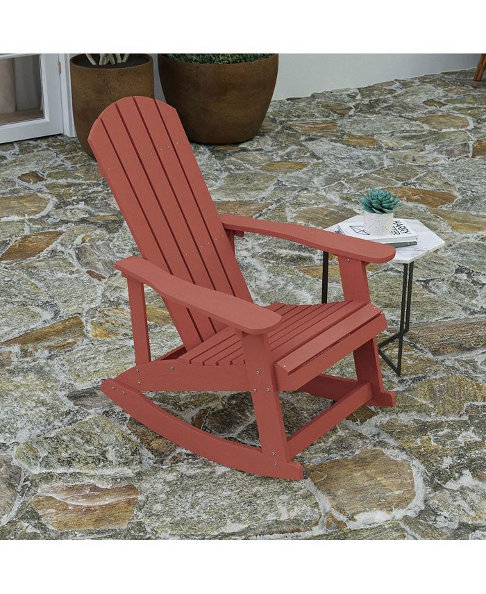 MERRICK LANE Atlantic AllWeather Polyresin Adirondack Rocking Chair
