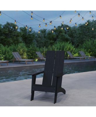 Piedmont Modern 2 Slat Back All-Weather Poly Resin Wood Adirondack Chair