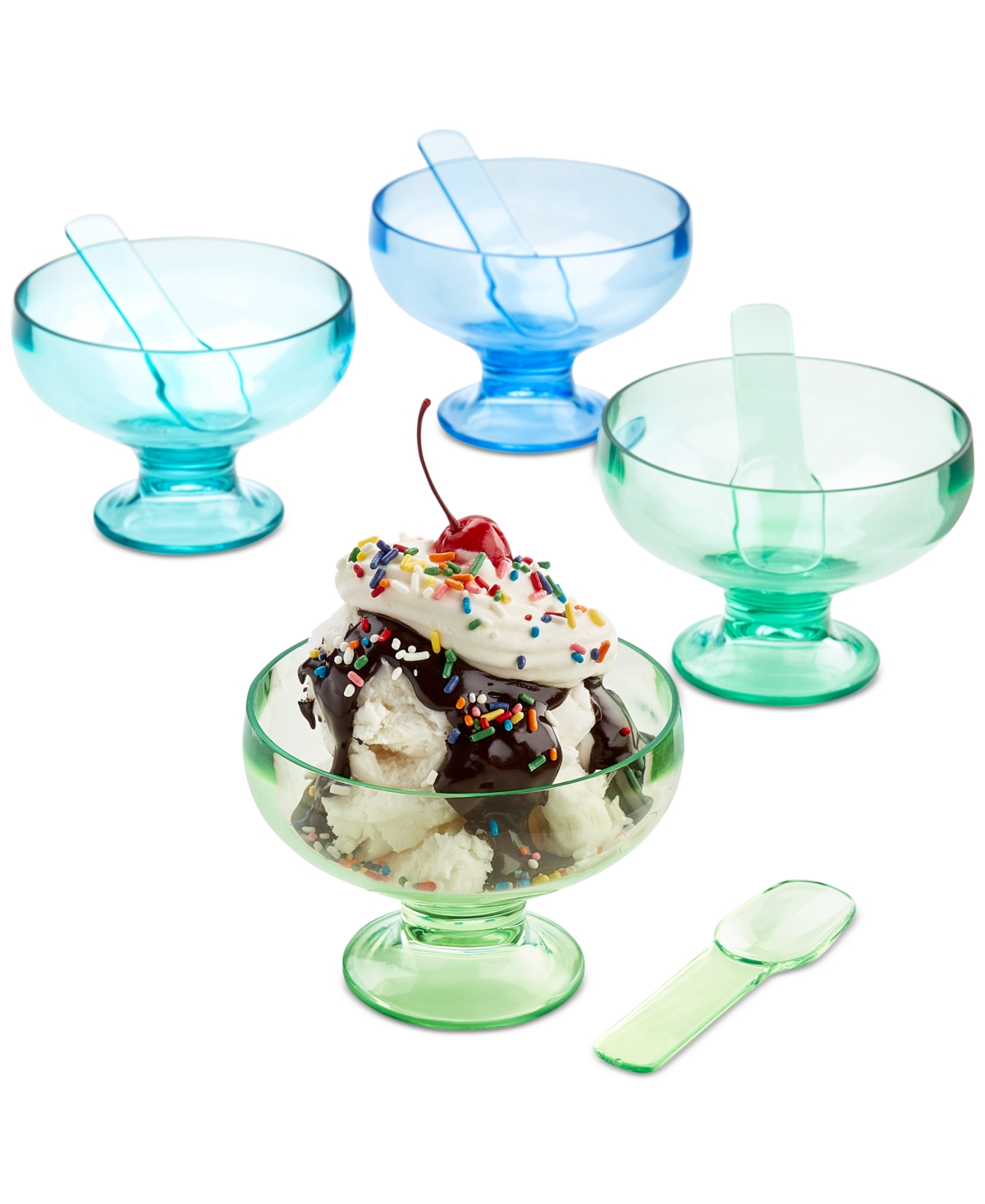 The Cellar Set Of 4 Ice Cream Cups With Spoons, Created For Macy's In No Color