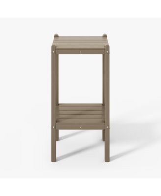 36" Outdoor Adirondack HDPE 2-Tier Patio Side Table