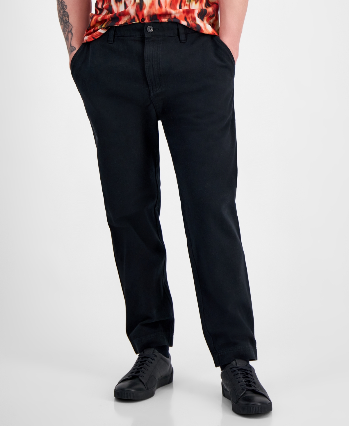 Hugo By  Boss Men's Tapered-fit Chino Pants In Black