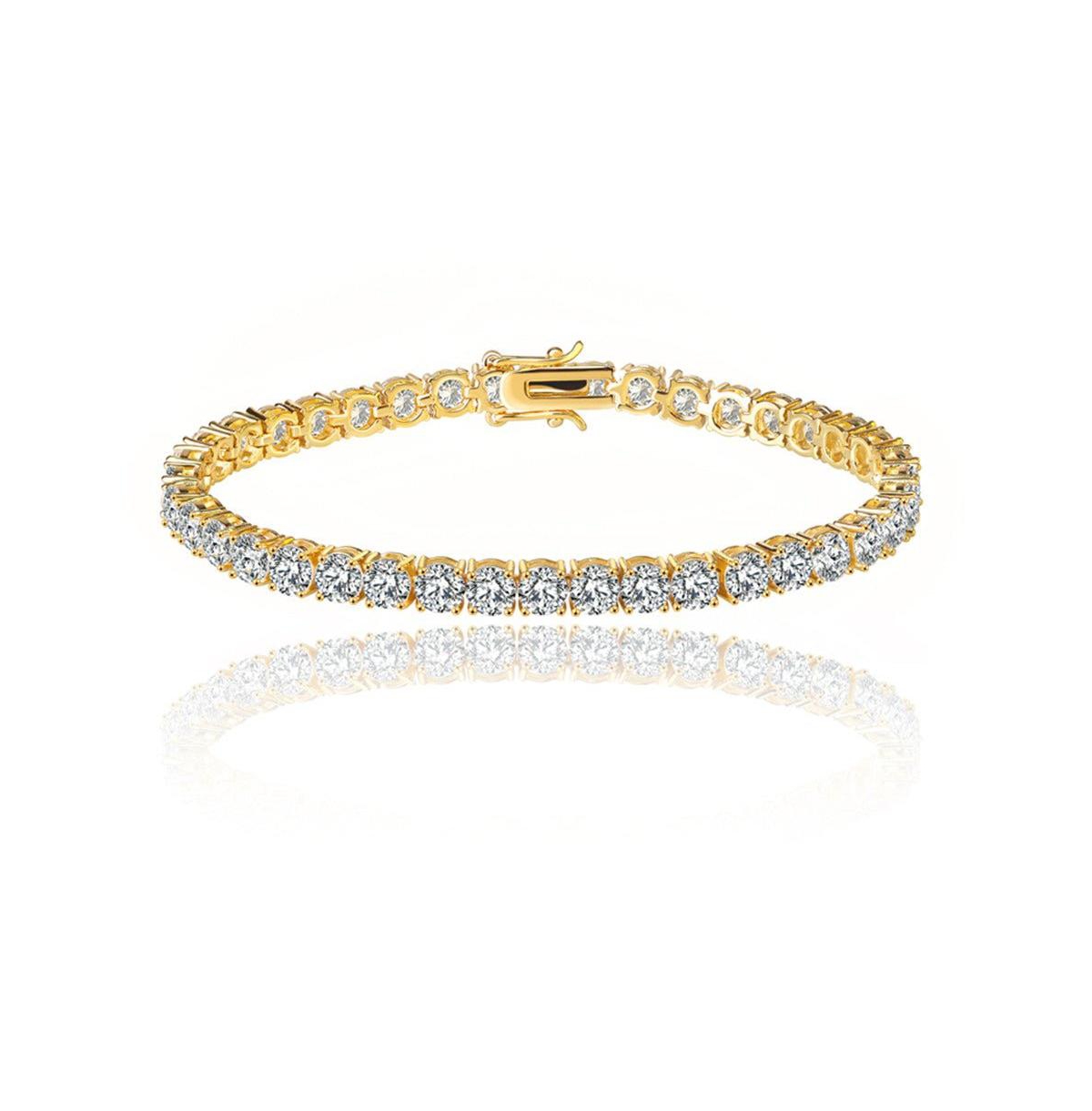 Tennis Bracelet with 1/8 Ct Cubic Zirconia - Gold