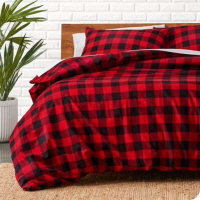 90" x 90"Bare Home Cotton Flannel Full/Queen Duvet Cover Set