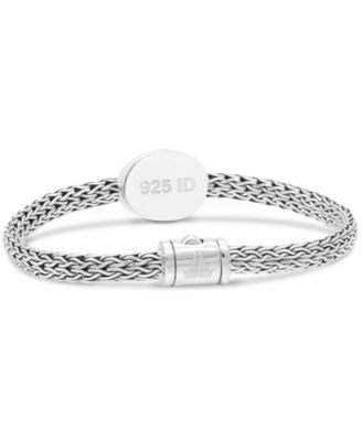 Bali Filigree with Hammer Accent with Dragon Bone Chain Bracelet in Sterling Silver