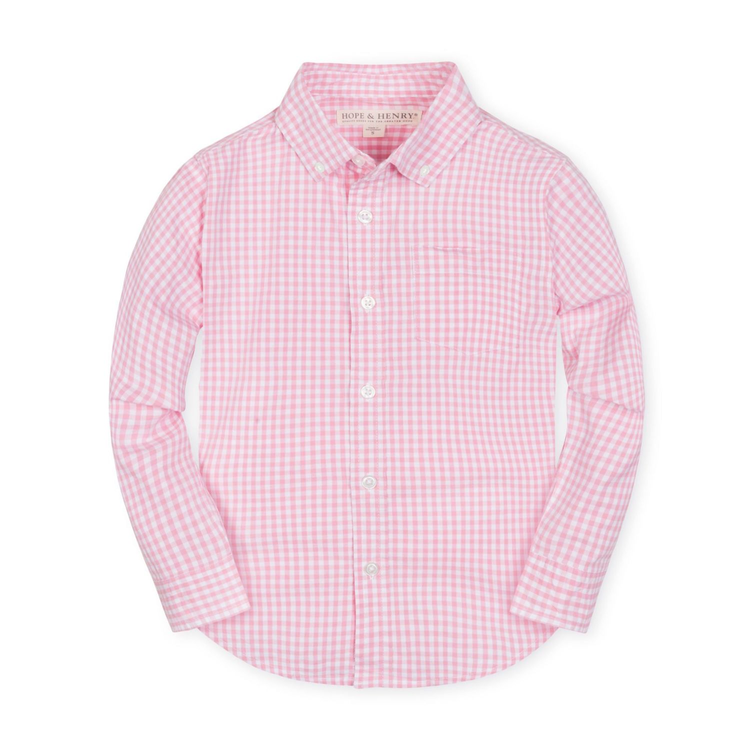 Hope and Henry Boys' Stretch Poplin Long Sleeve Button Down Shirt - Kids