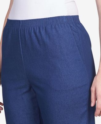 Classics Denim Pull-On Straight-Leg Pants