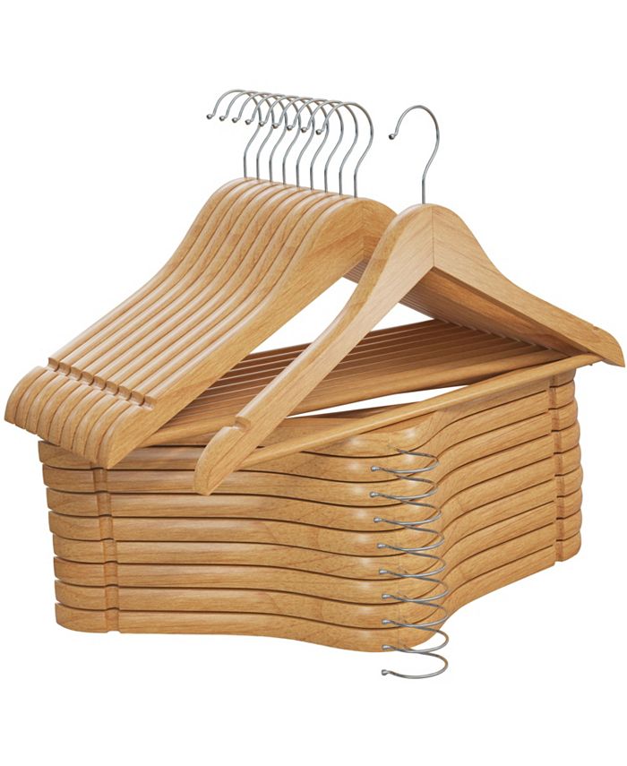 HomeIT 20 Pack Natural Wood Solid Wood Clothes Hangers, Coat Hanger Wooden Hangers Macy's