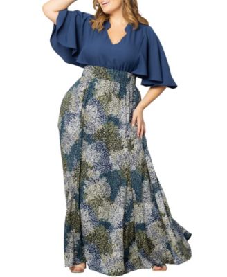 Plus Size Avisa Flowy A Line Evening Gown