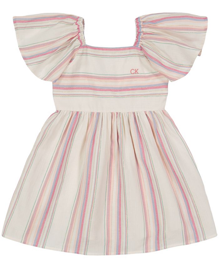 Calvin Klein Toddler Girls Lurex Stripe Fit-and-Flare Dress - Macy's